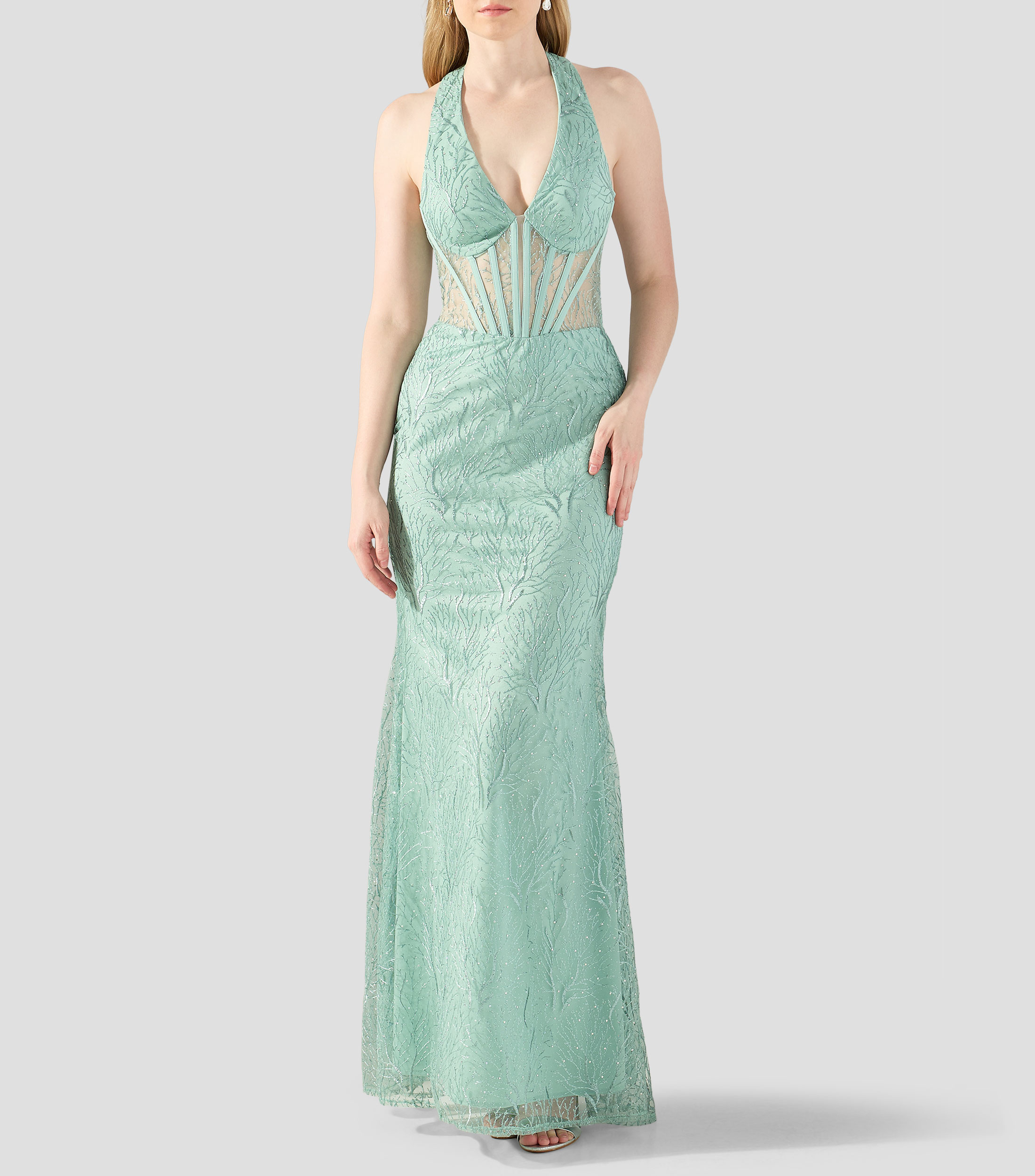Vestido de fiesta maxi bordado Mujer